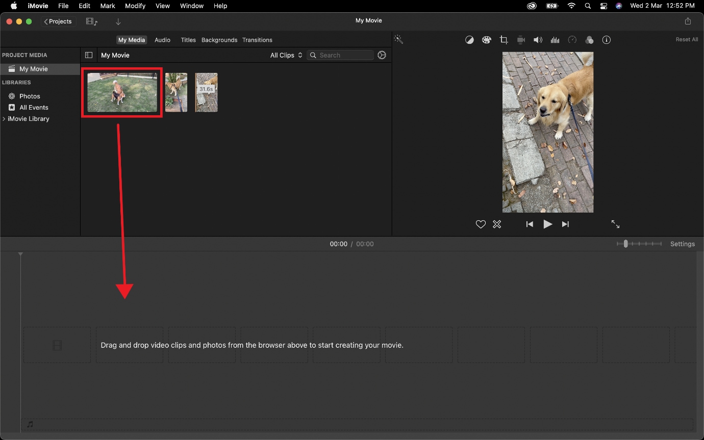 import a video into imovie