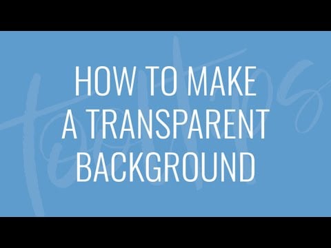 ¿Cómo hacer un fondo transparente?