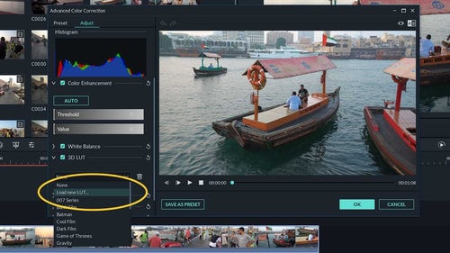 use luts in Filmora - add luts