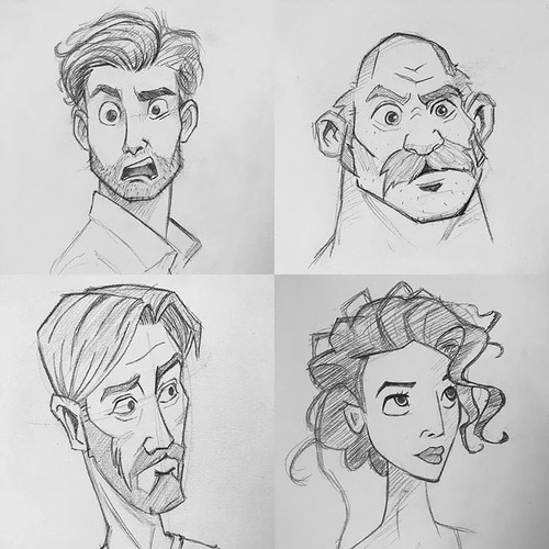how to draw cartoon heads