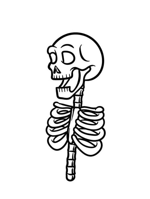 dibujar las costillas caricatura de esqueleto