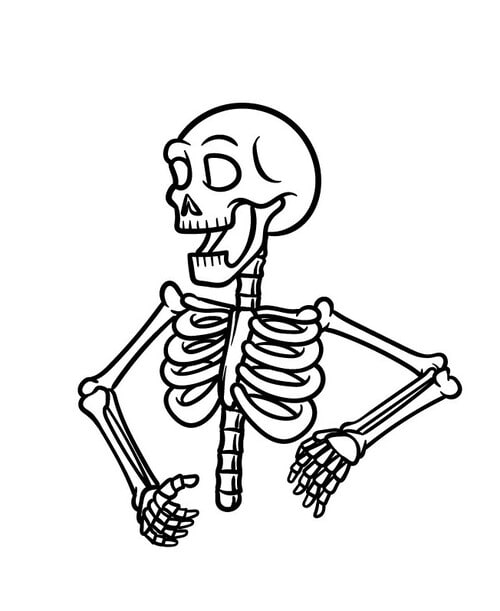 disegnare braccia cartone animato scheletro