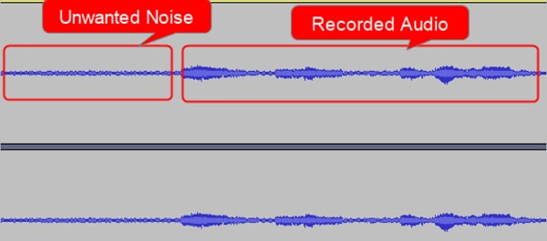 correggi l'audio distorto con audacity