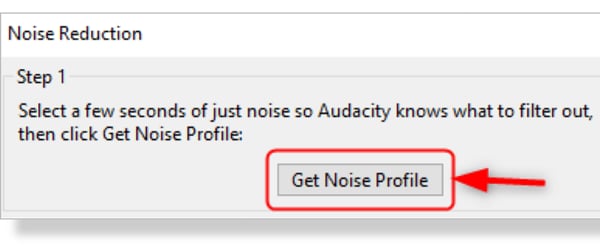 riduzione del rumore su audacity