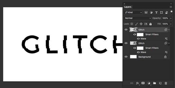 cara menerapkan efek teks glitch di photoshop - duplicate smart object