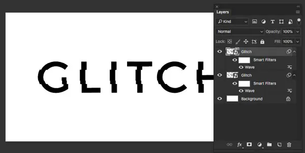 كيفية تطبيق تأثيرات الخلل على النص في Photoshop - نسخ العنصر الذكي