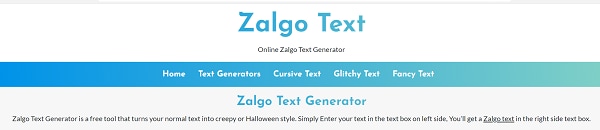 online text distorter - Zalgo