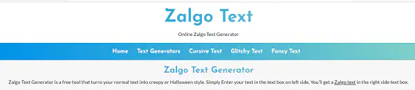 déformateur de texte en ligne - Zalgo