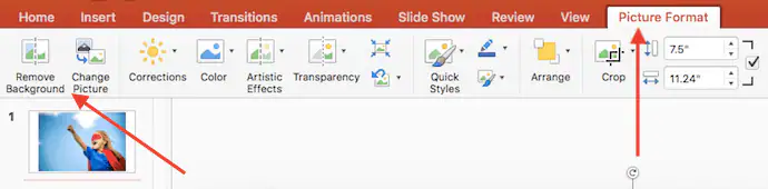 haz click en remover fondo en PowerPoint