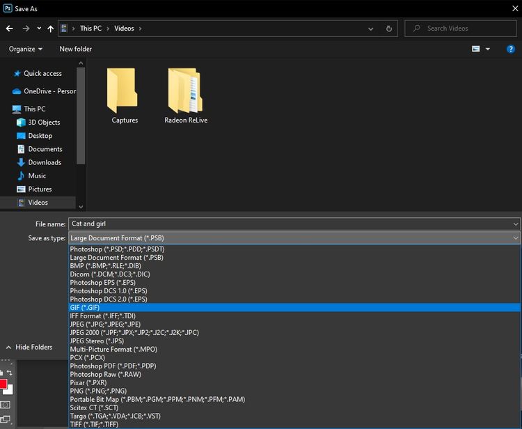 save as gif photoshop