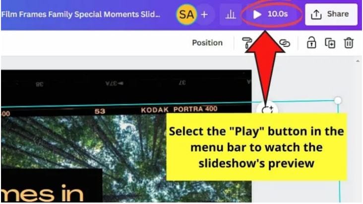 Canva Animated Slideshow Creator- Slideshow Preview Selection