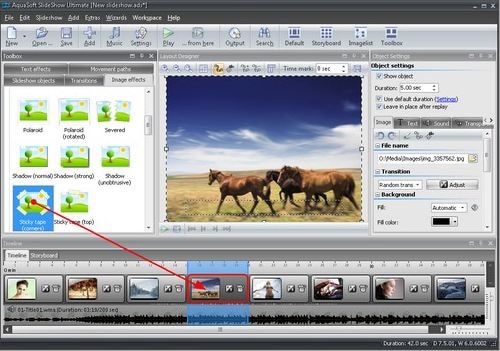 Crear una Presentación de Diapositivas con Aquasoft - Añadir Efectos de Imagen