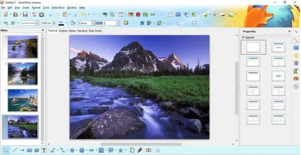 Configurando um LibreOffice Impress Image Slideshow- Adicionando uma imagem de fundo