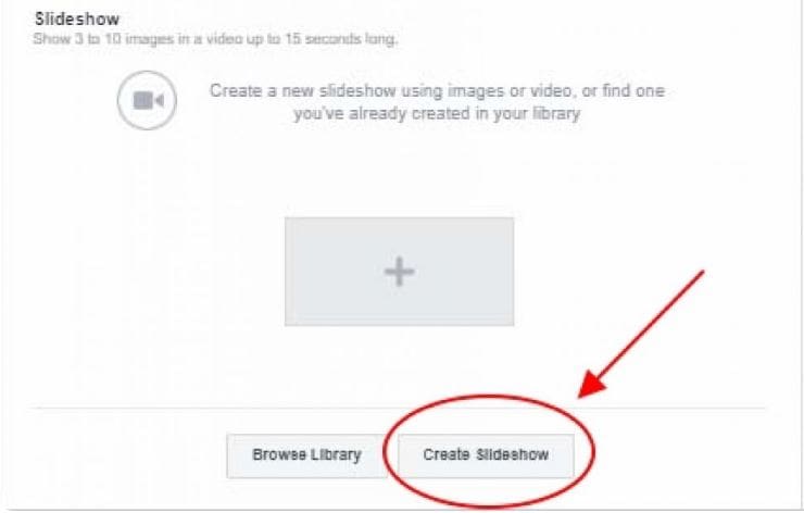 Facebook Ads Manager- Create Slideshow Interface