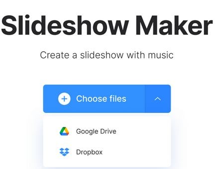 Clideo Online Slideshow Creator for Mac- Media Selection Choices