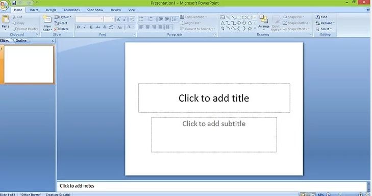 Creating a Slideshow in MS Word- Selecting the ‘Outline’ View