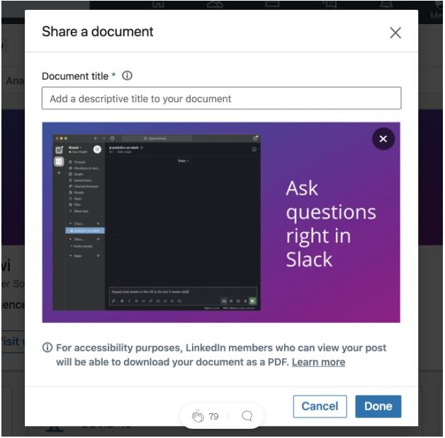 Making a LinkedIn Slideshow Presentation- Document Sharing