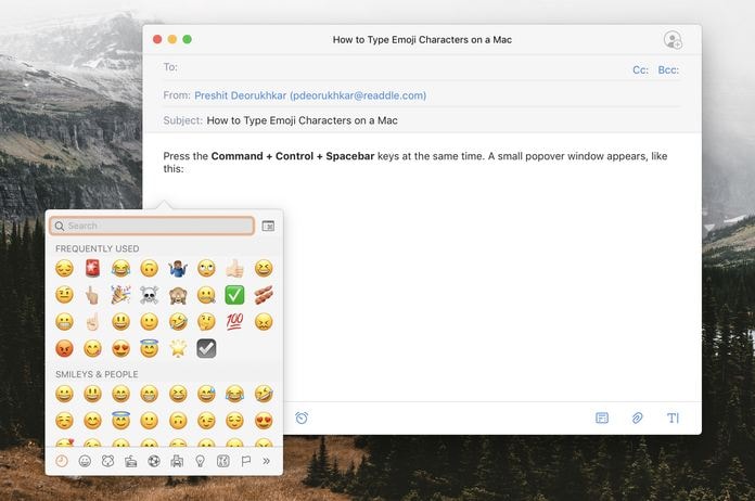 Enabling and Accessing Emoji Characters on a Mac- Selecting and Adding the
        Emoji