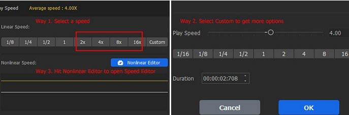 Speeding Up TikTok Videos With VideoProc Vlogger App- Speed Adjustment
        Interface