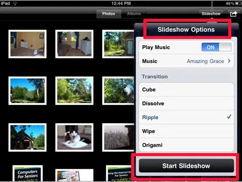 Membuat Slideshow iPad di Aplikasi Photos - Memutar Slideshow