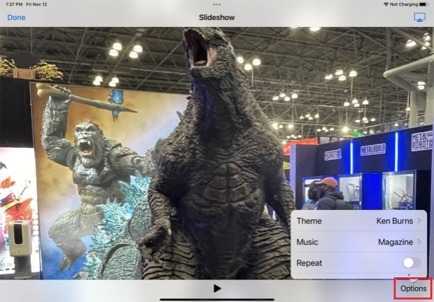 Erstellen einer iPad Slideshow in der Fotos App - Hinzufügen von Slideshow-Design und Musik
        Effekte