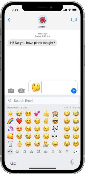 Lösungen zum Hinzufügen von Emojis auf dem iPhone - Verwenden der Emoji-Tastatur eines Chats
        Service