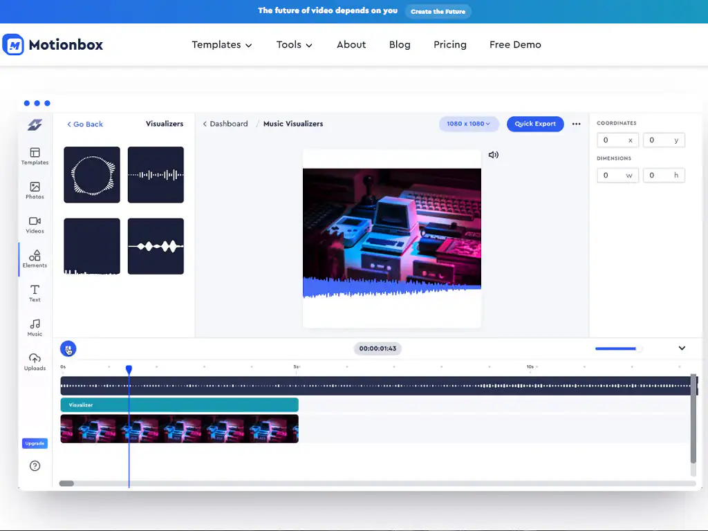 Visualizador de Músicas-motionbox