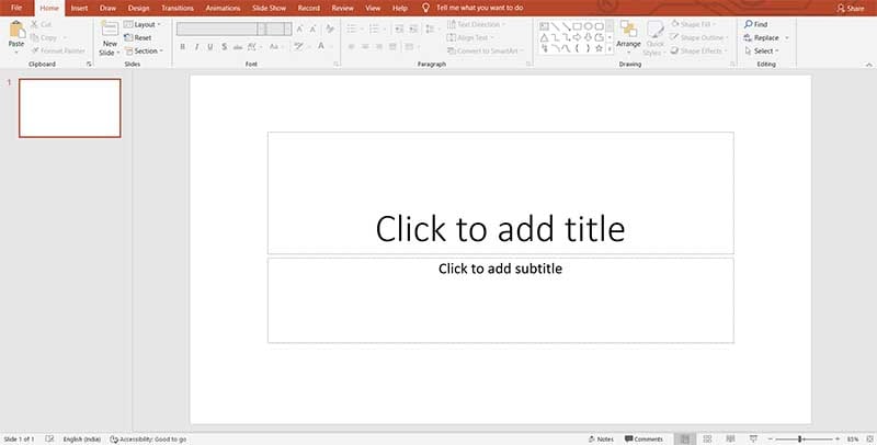 Aprite  PowerPoint.