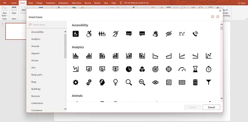 icone di accessibilità in powerpoint