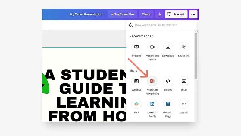 Canva Export till PowerPoint