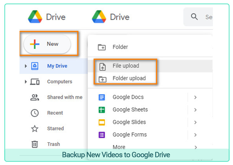 upload video to google drive