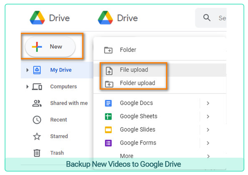 Video zu Google Drive hochladen