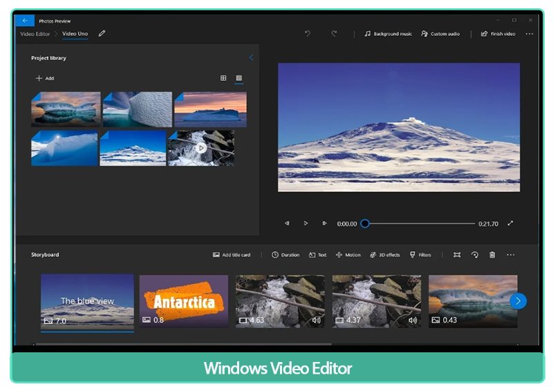 Video Editor di Windows (Foto)