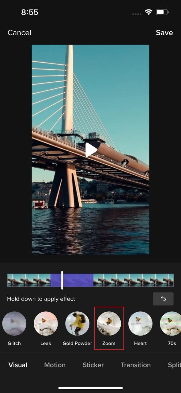 Zoom-Effekt im Video verwenden