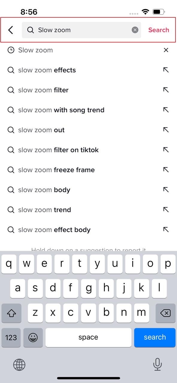 Suche nach einem Slow-Zoom-Effekt