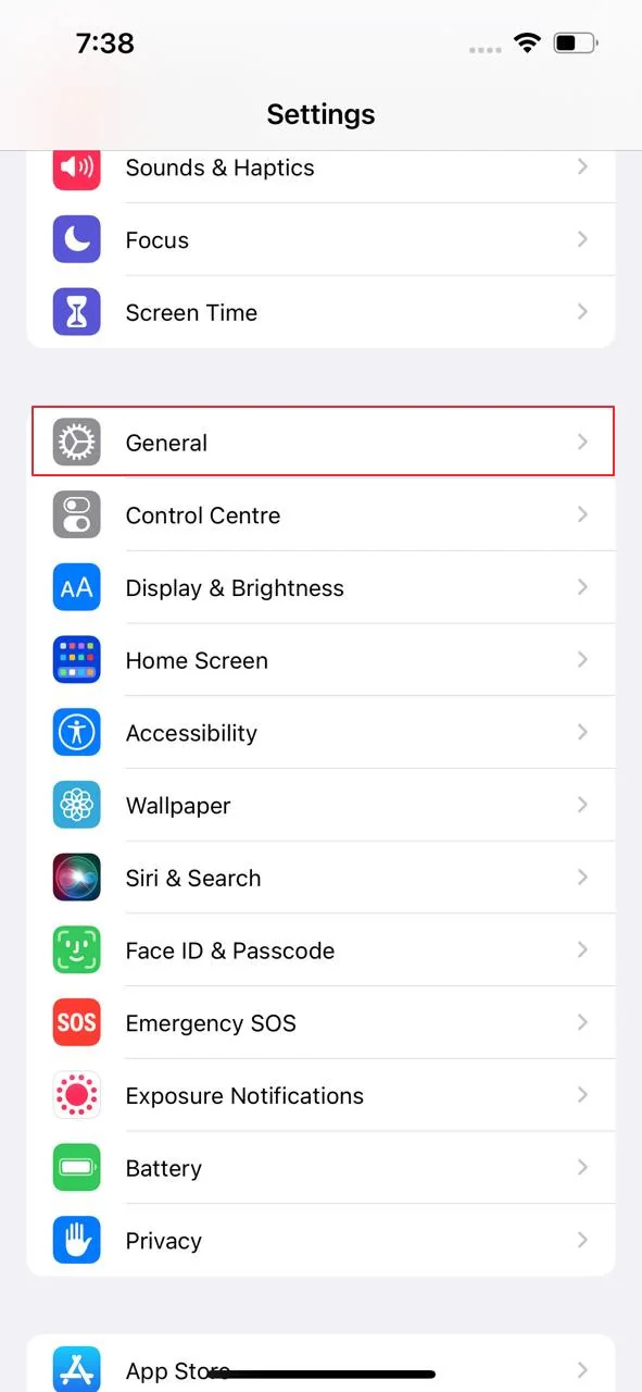 access general settings