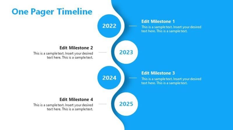 One Pager Vertical Timeline Slide Timeline