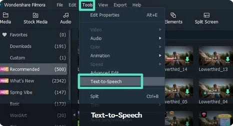 Pilihlah fungsi Text to Speech- Lalu Gunakan Alat Text to Speech'