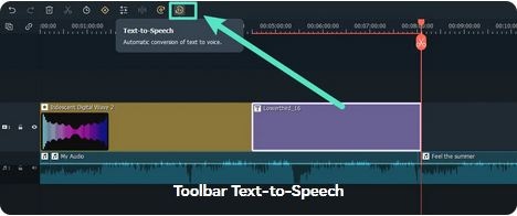 Selecting the Text to Speech Functionality- Using the ‘Text to Speech’ Icon
