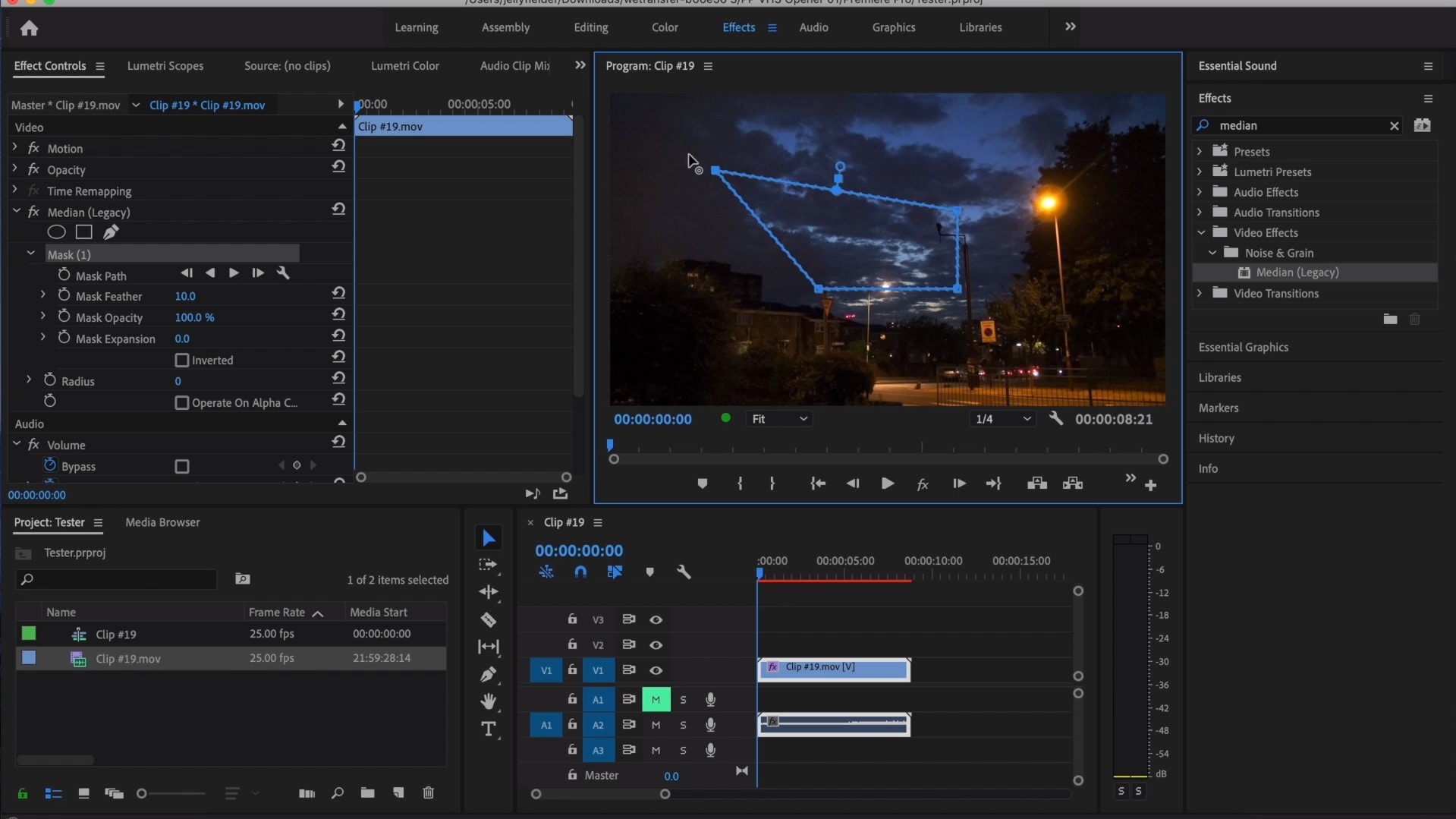 premiere-pro-تخفيف ضجيج