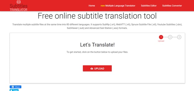 subtitles translator interface