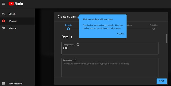 adjust stream settings youtube