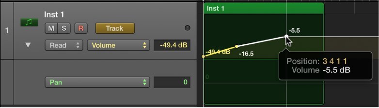 curva de automatización logic pro