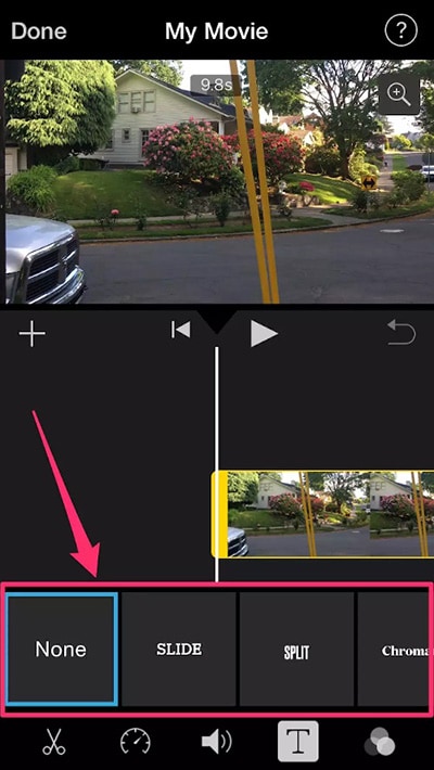 Textstil auswählen iMovie iPhone