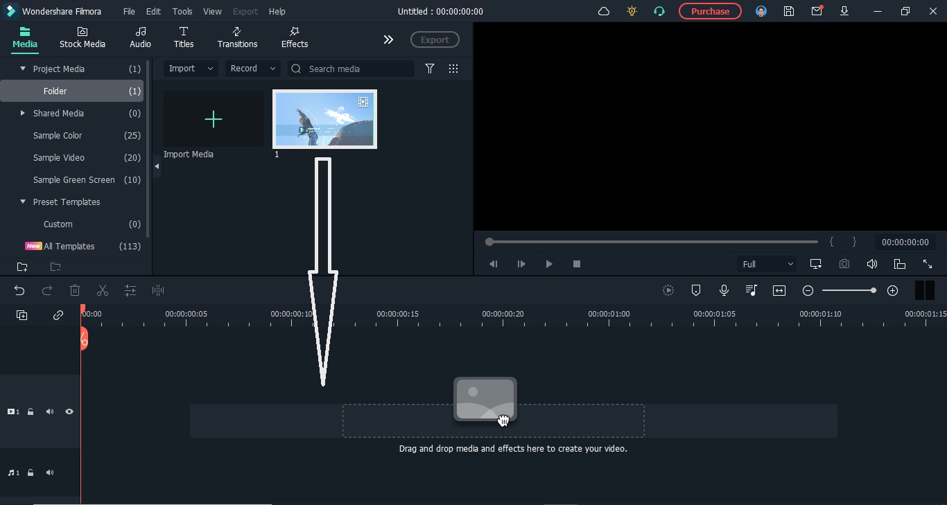 drag video to buttom area