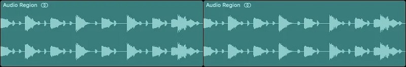 connect two audio regions prox