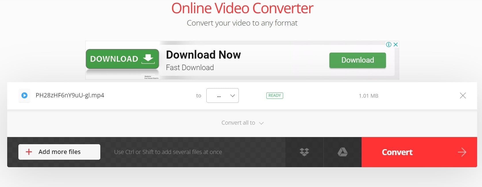 convertio user interface