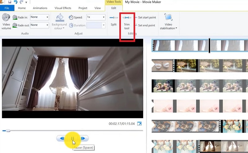 edit clips windows movie maker