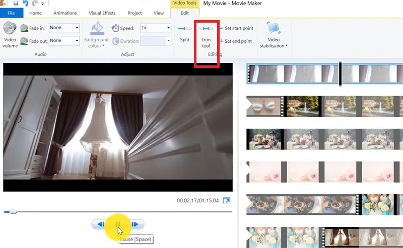 Clips bearbeiten Windows Movie Maker