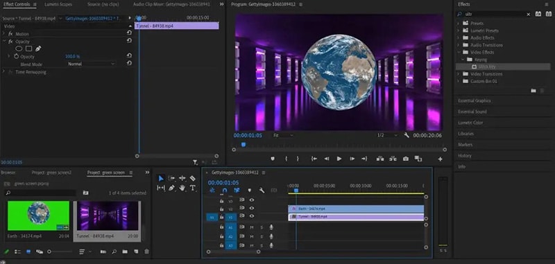 edit green screen video premiere
